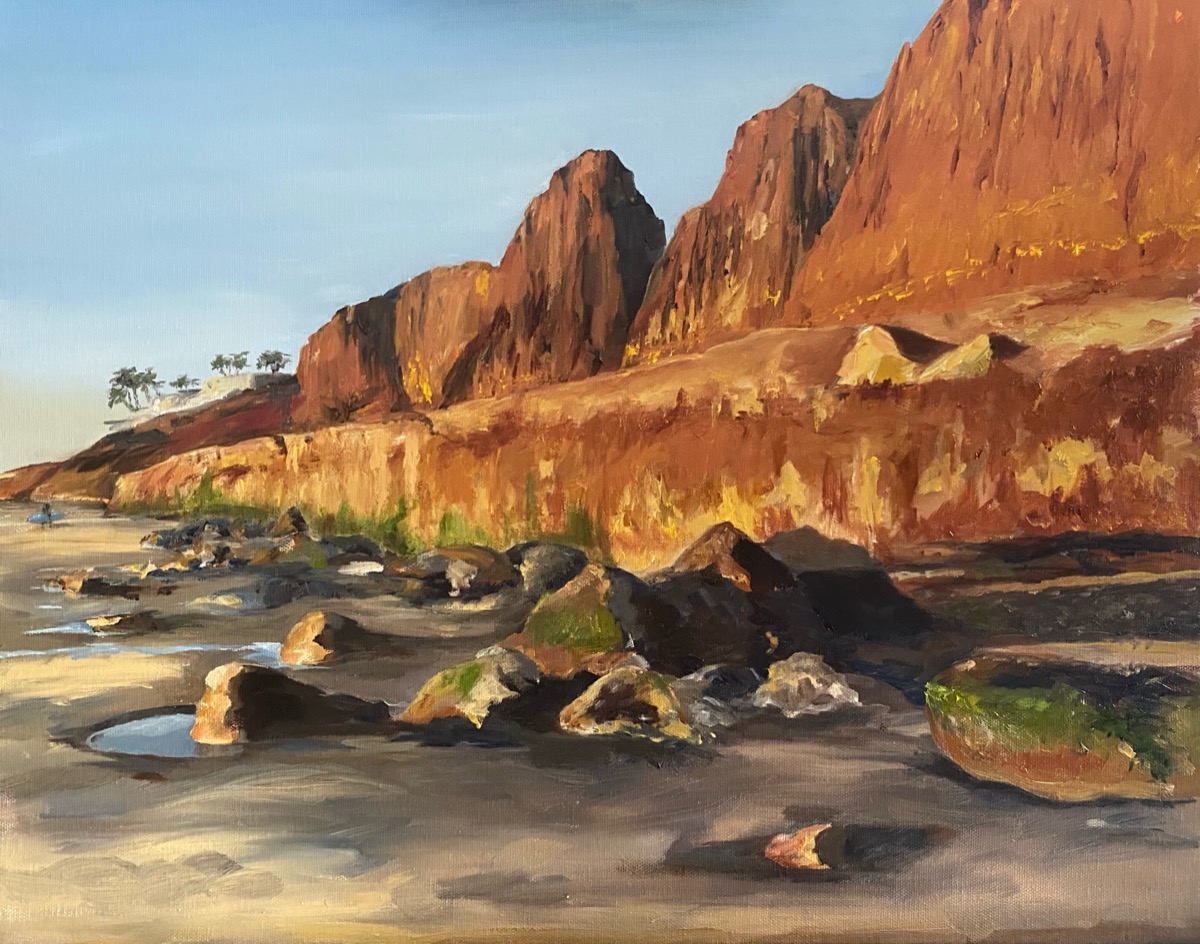 Coastal cliffs painting