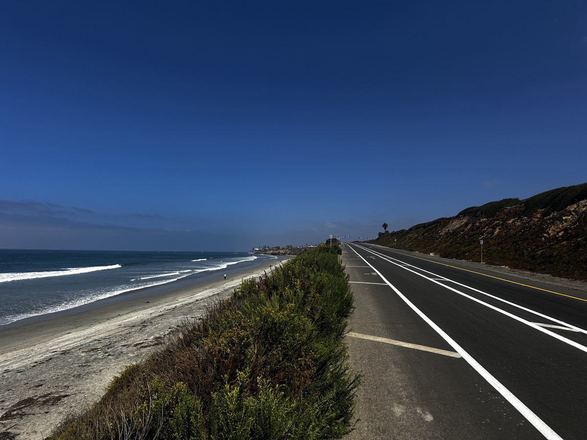 Pacific Coast Highway along the beach
